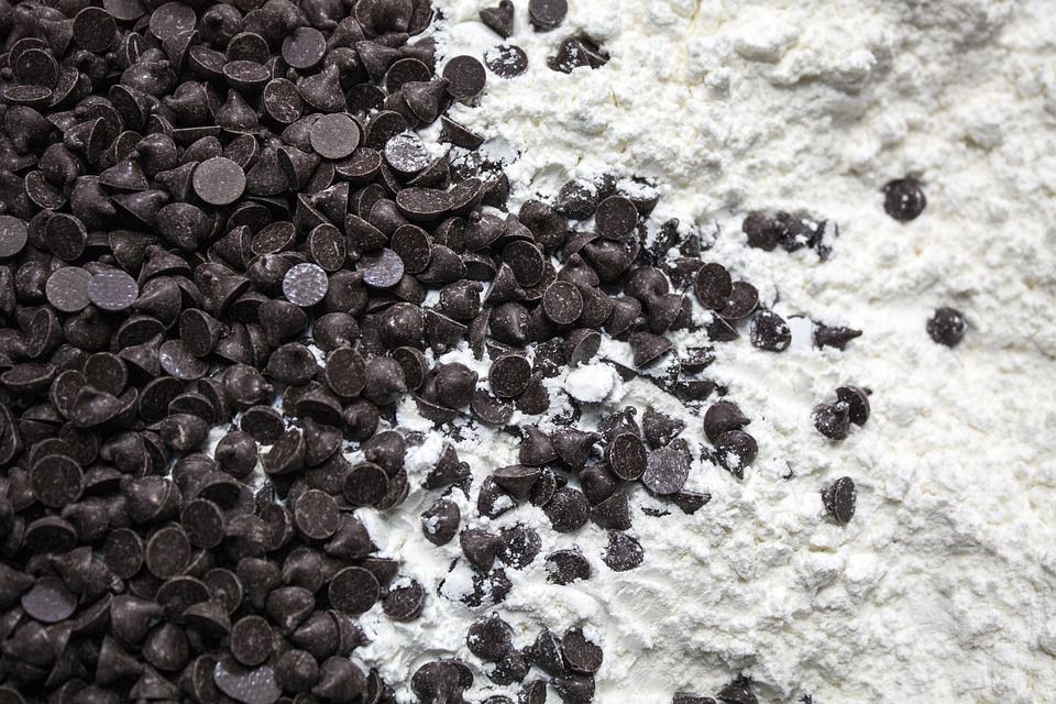 chocolate chips and flour